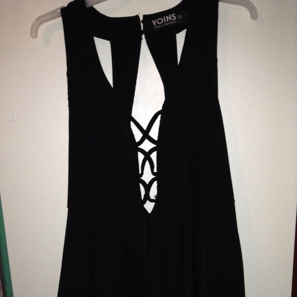 Black Open Back Romper